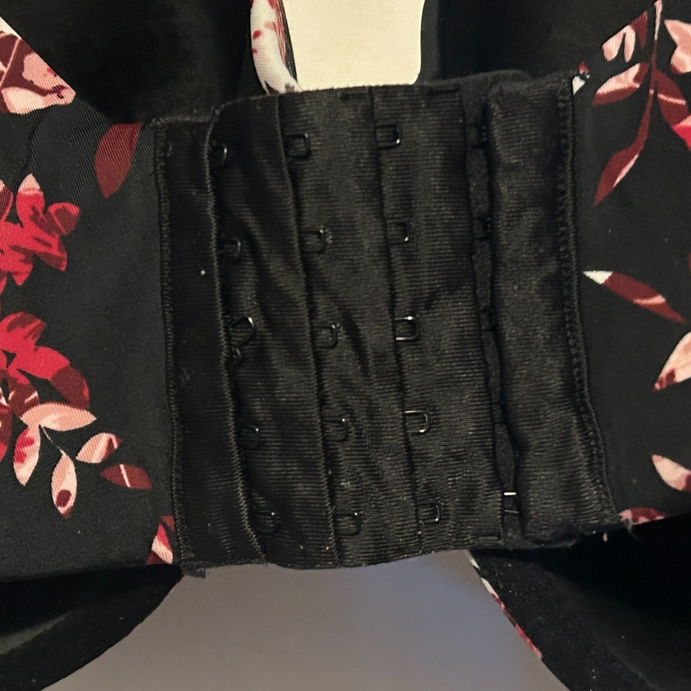 Ambrielle Bra 46DDD Plus Size Full Coverage‎ Lightly Lined Pink Black Floral - Picture 4 of 5